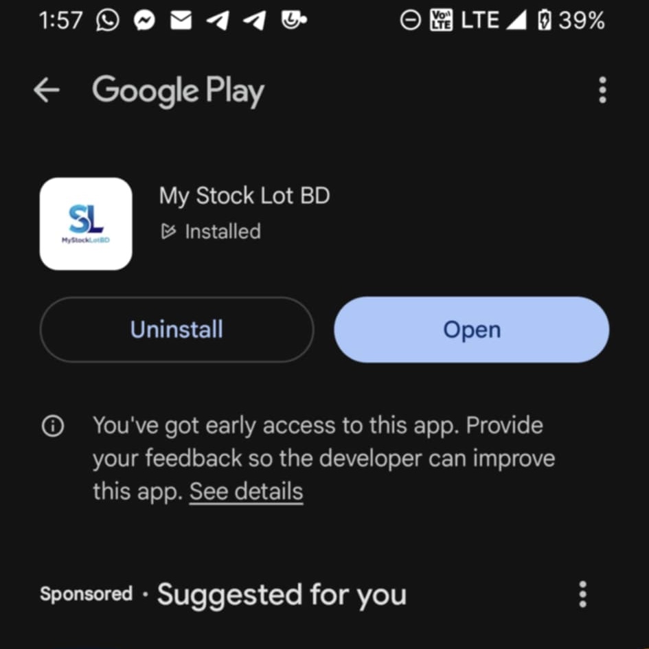 My Stock Lot BD Mobile App Screenshot